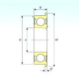 7 mm x 17 mm x 5 mm  ISB F697ZZ roulements rigides à billes